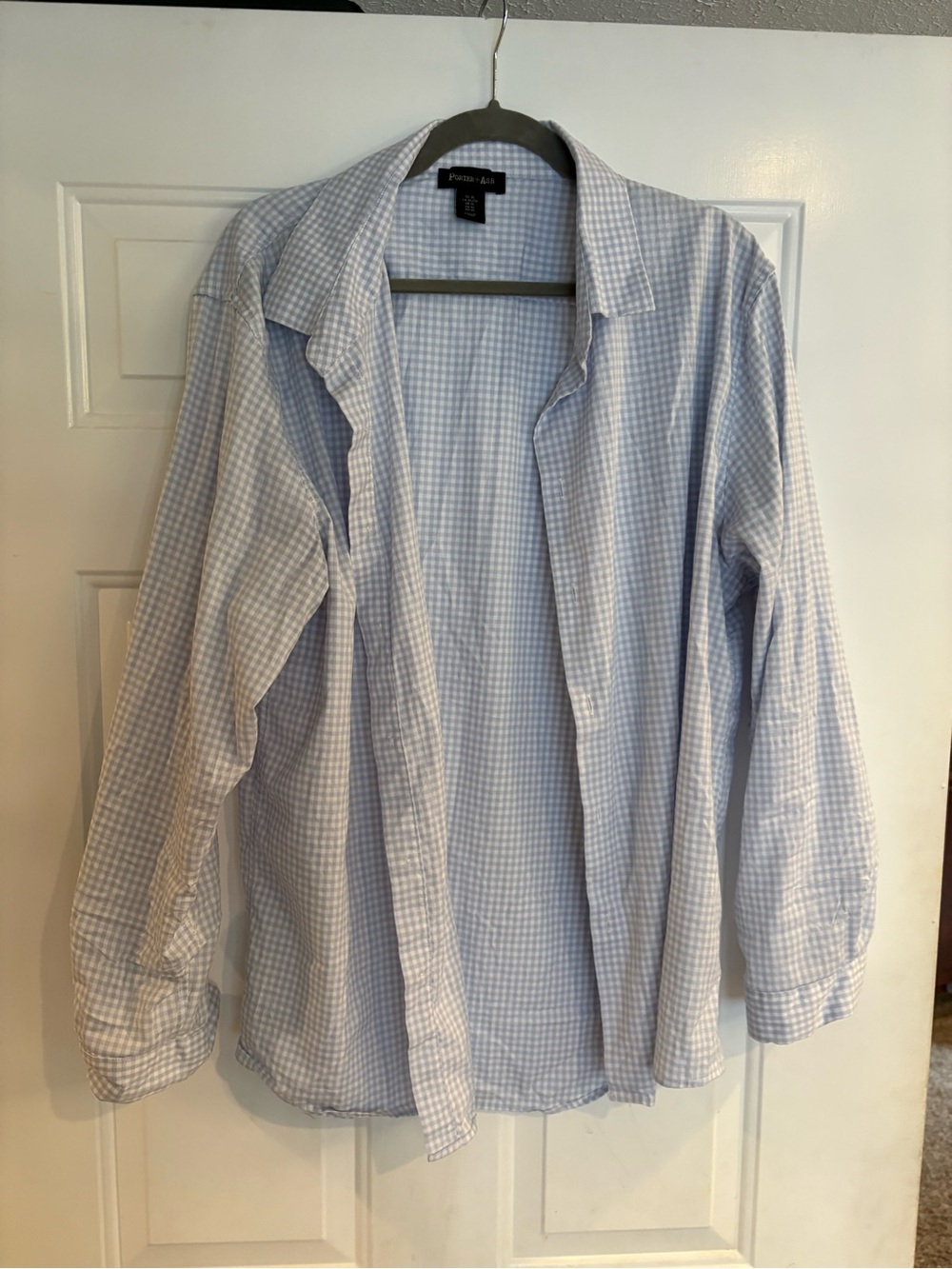 Porter+Ash Blue and White Gingham Dress Shirt